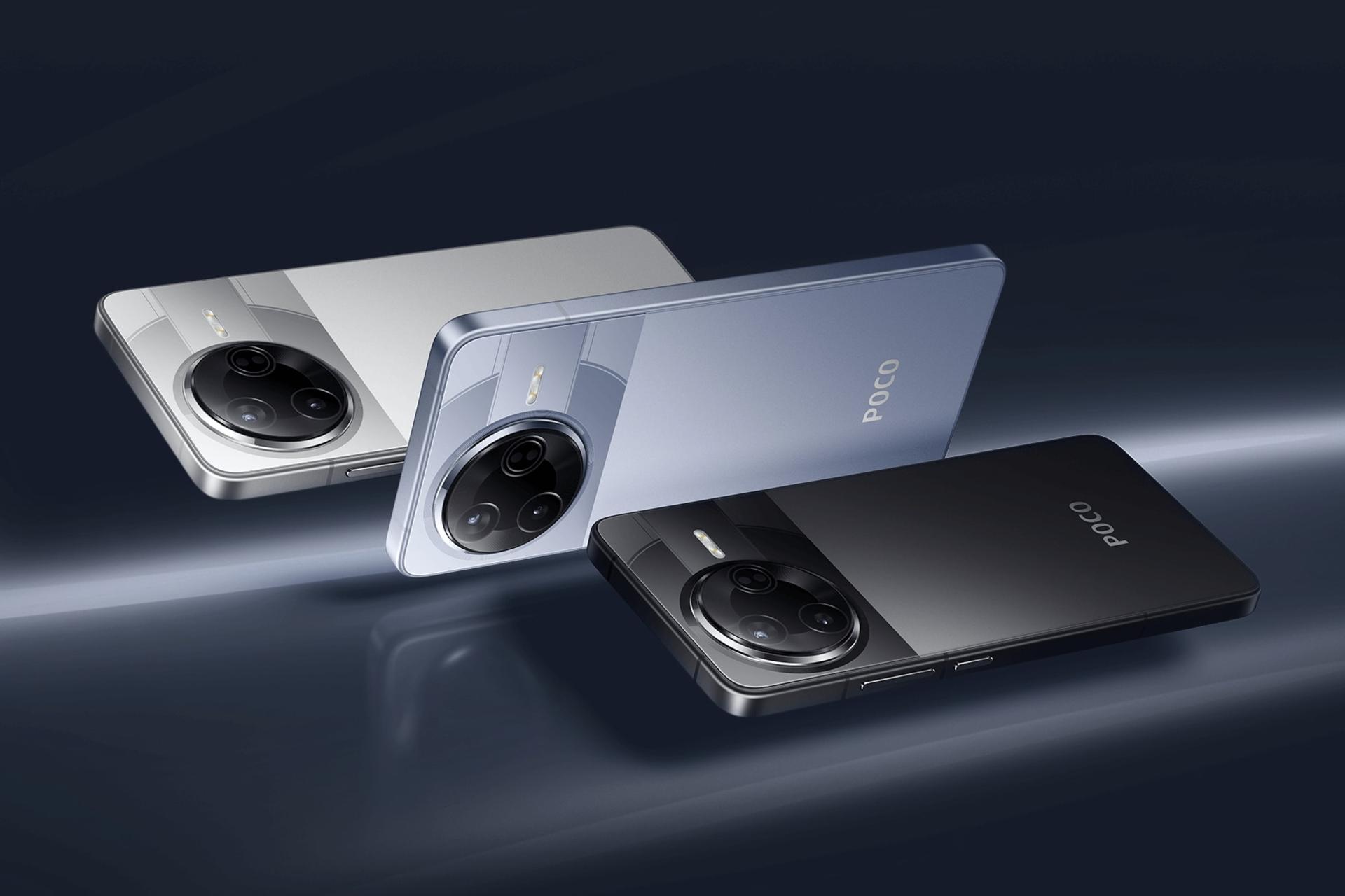 نمای کناری گوشی موبایل پوکو F7 پرو شیائومی در رنگ های مختلف / Xiaomi Poco F7 Pro