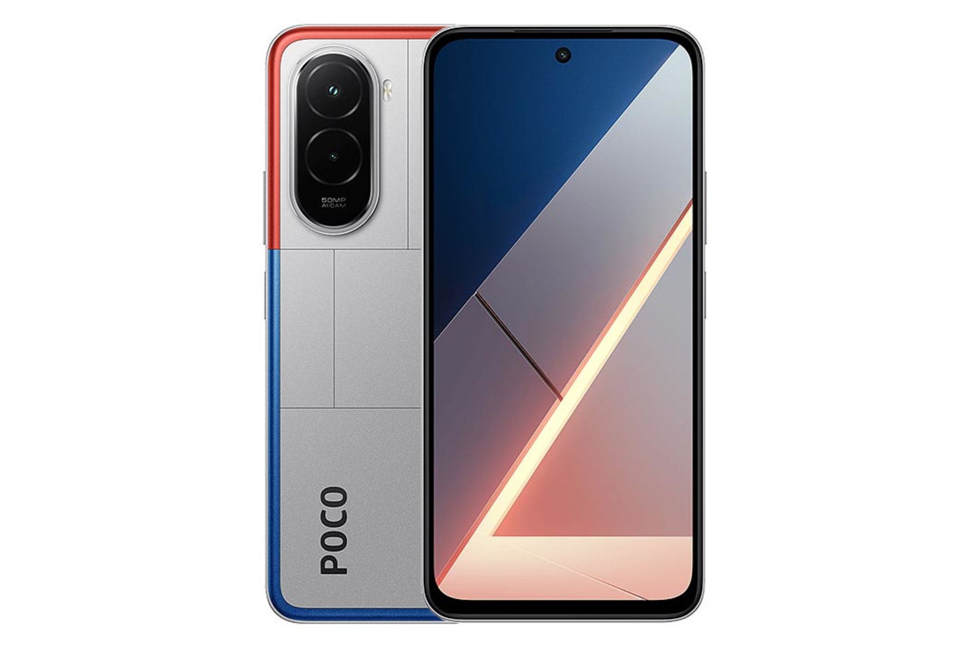 پنل جلو و پشت گوشی موبایل پوکو M7 شیائومی 4G نقره ای / Xiaomi Poco M7 4G