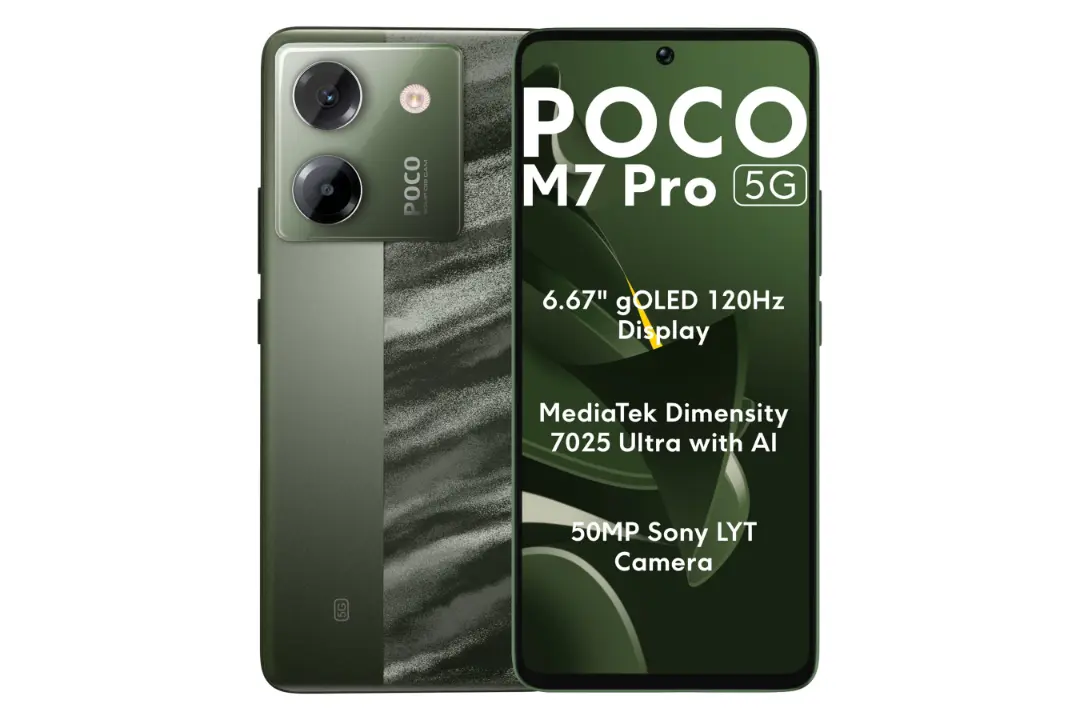 پنل جلو و پشت گوشی موبایل پوکو M7 پرو شیائومی 5G سبز تیره / Xiaomi Poco M7 Pro 5G