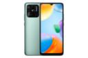 نمای کلی گوشی موبایل ردمی 10C شیائومی / Xiaomi Redmi 10C با نمایشگر روشن و نمایش لوگو و دوربین پنل پشت رنگ سبز
