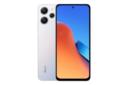 نمای کلی گوشی موبایل ردمی 12 شیائومی / Xiaomi Redmi 12 با نمایشگر روشن و نمایش لوگو و دوربین پشت رنگ نقره‌ای