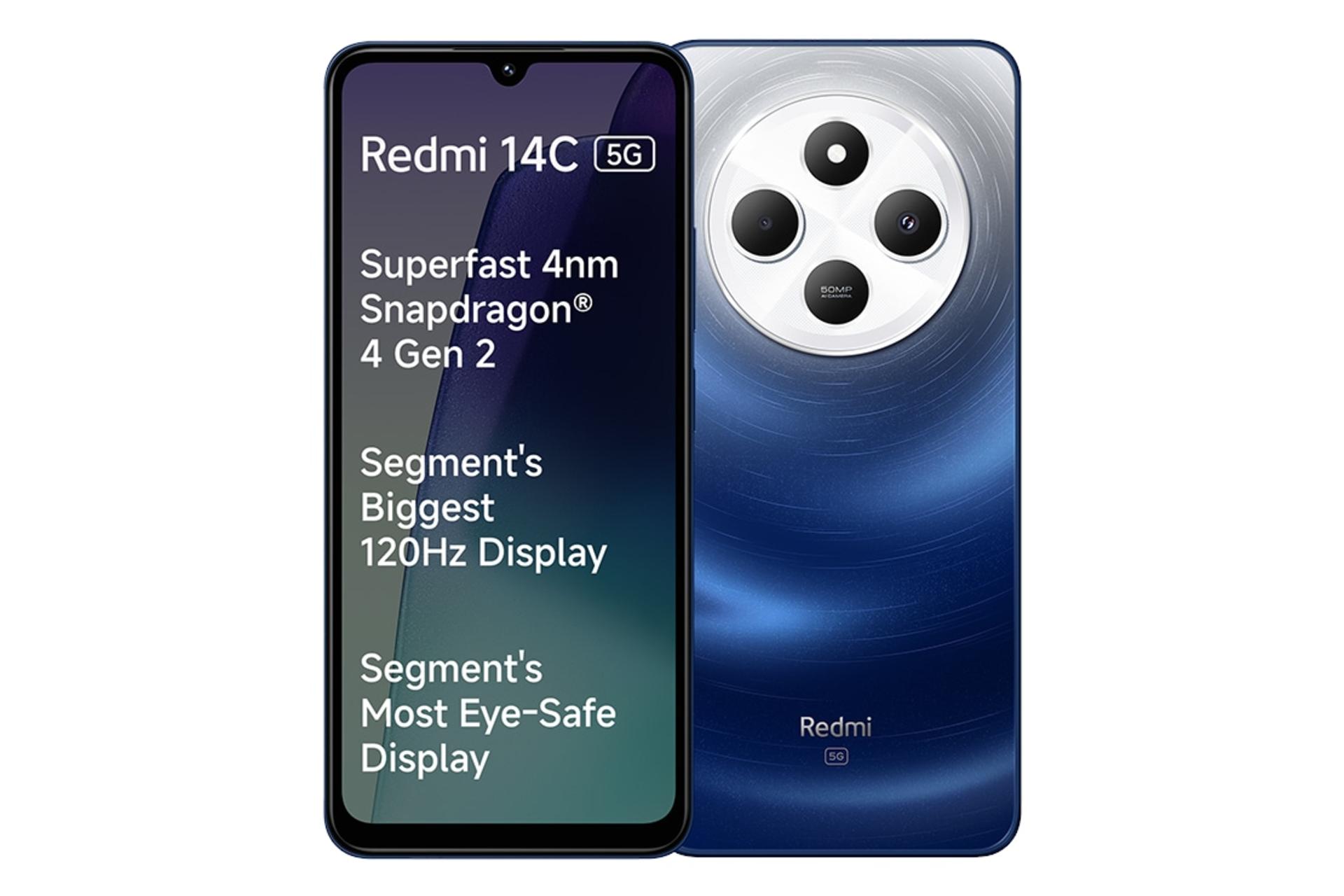 پنل جلو و پشت گوشی موبایل ردمی 14C شیائومی 5G آبی / Xiaomi Redmi 14C 5G