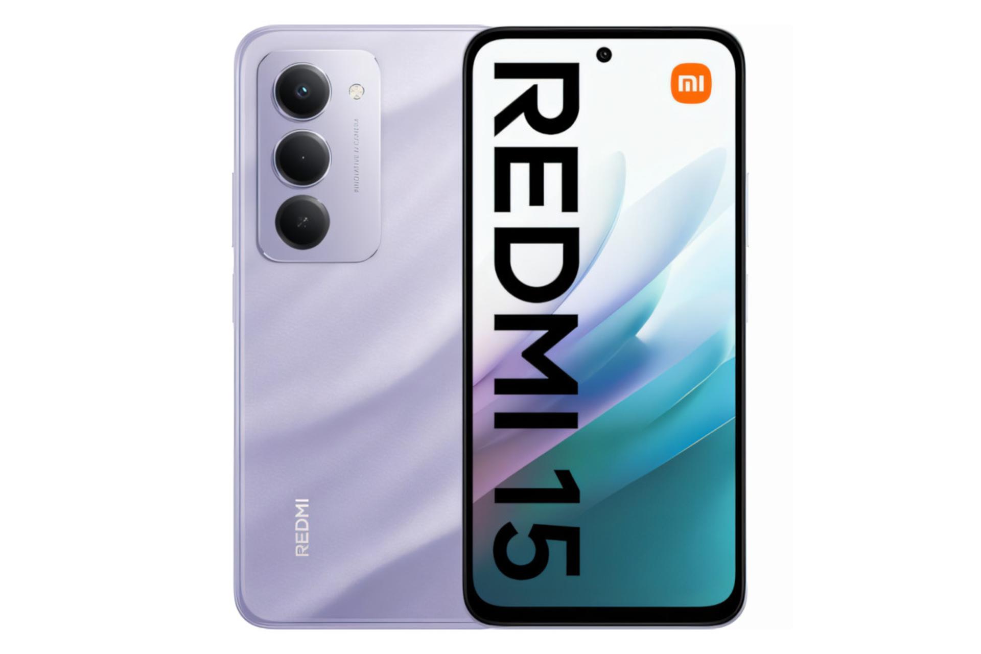 پنل جلو و پشت گوشی موبایل ردمی 15 شیائومی 4G ارغوانی / Xiaomi Redmi 15 4G