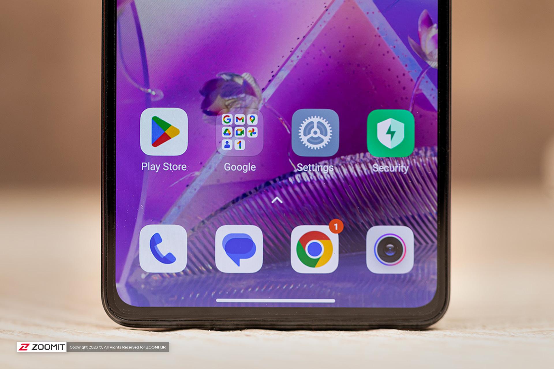 حاشیه پایین نمایشگر ردمی نوت ۱۲ پرو 5G شیائومی