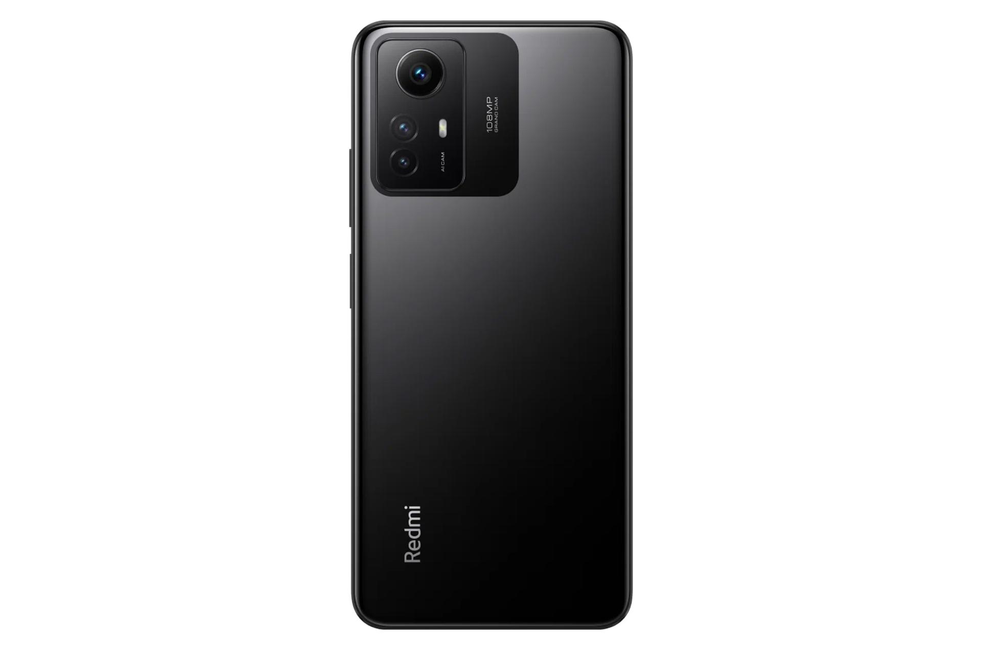 نمای پنل پشت گوشی موبایل ردمی نوت 12S شیائومی / Xiaomi Redmi Note 12S با نمایش لوگو و دوربین های پنل پشت رنگ مشکی