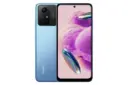 نمای کلی گوشی موبایل ردمی نوت 12S شیائومی / Xiaomi Redmi Note 12S با نمایشگر روشن و نمایش لوگو و دوربین های پنل پشت رنگ آبی