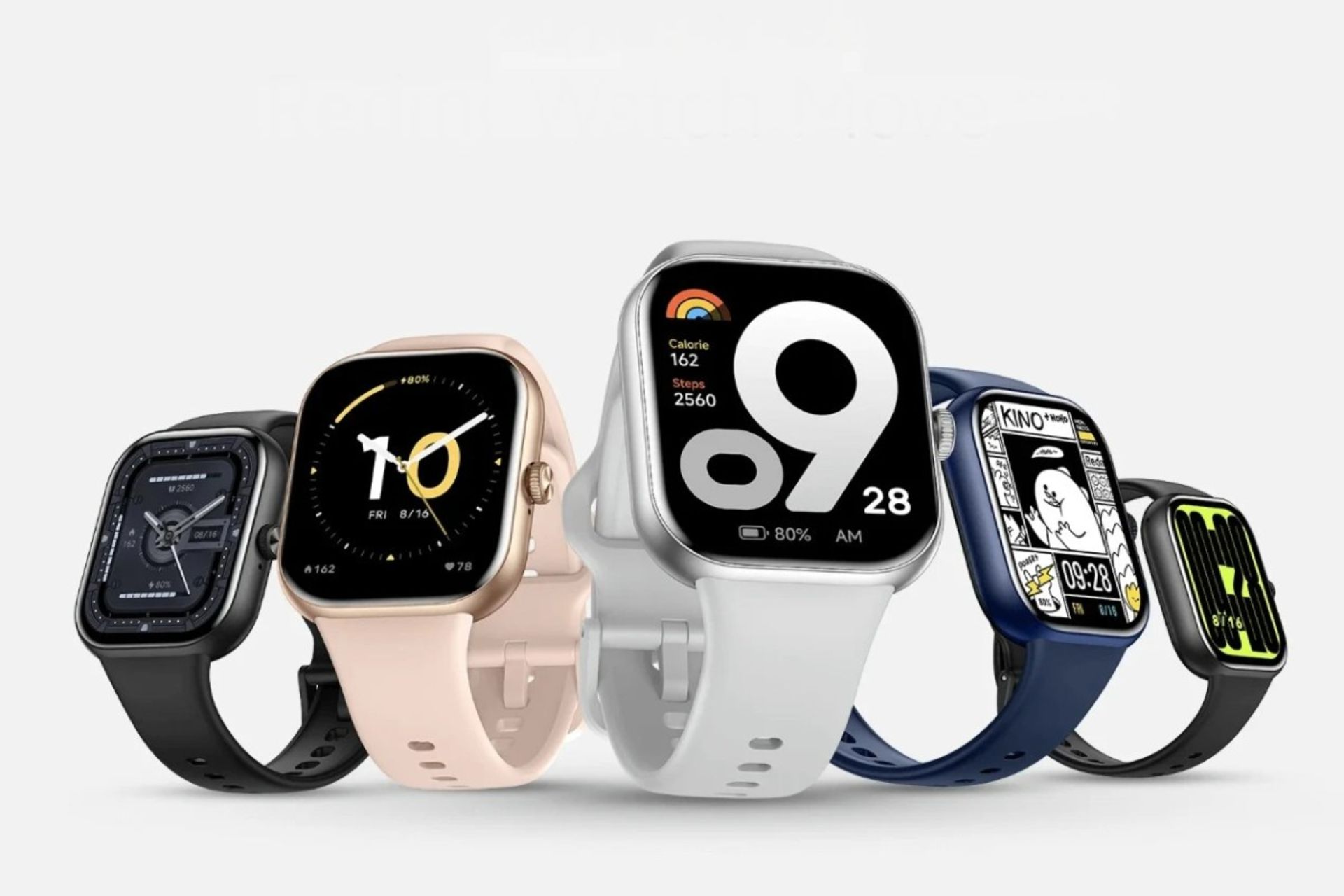 نمای جلو و واچ‌فیس‌های ردمی واچ Move شیائومی