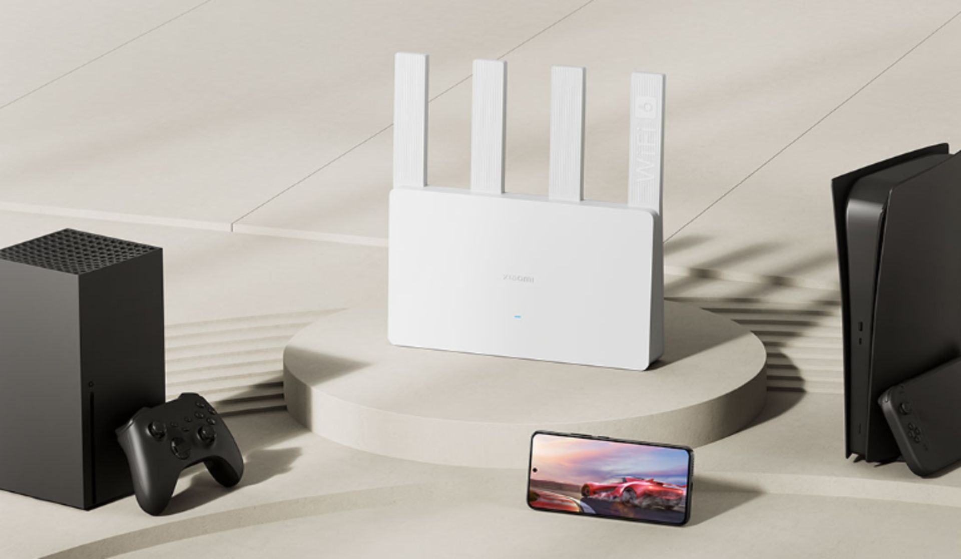 روتر وسط گوشی کنسول بازی 