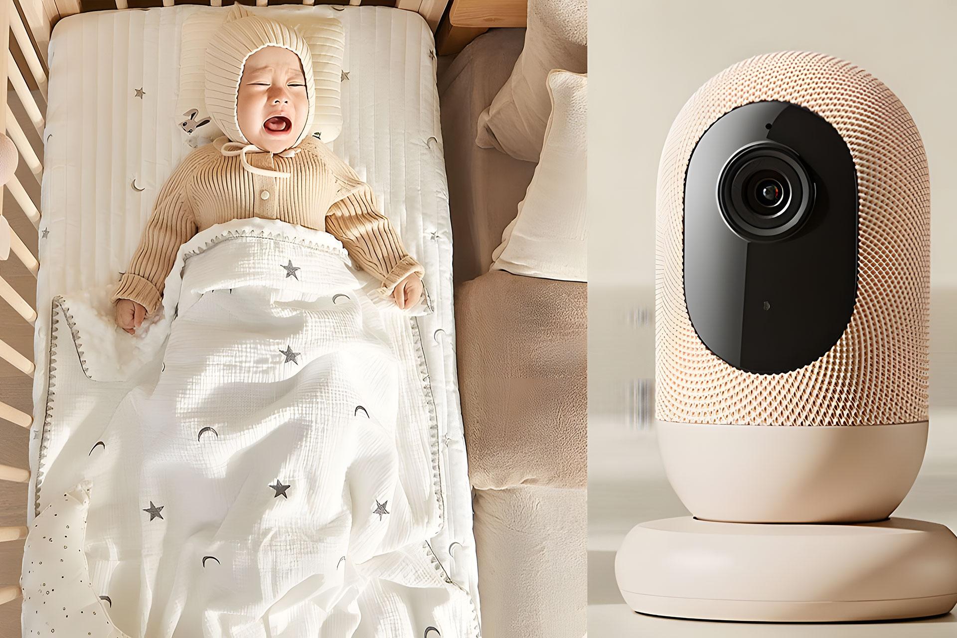 دوربین هوشمند شیائومی در کنار نوزاد گریان