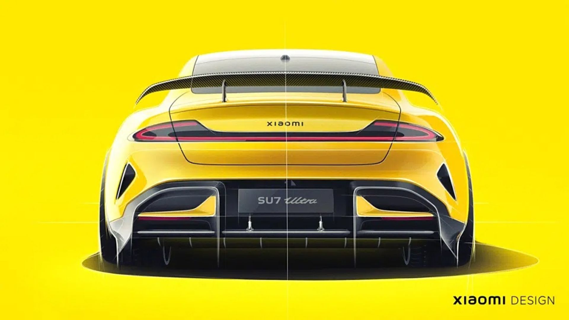 اسکچ‌های طراحی شیائومی SU7 اولترا نمای عقب