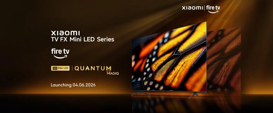 پوستر تلویزیون Mini LED شیائومی در حال نمایش پروانه