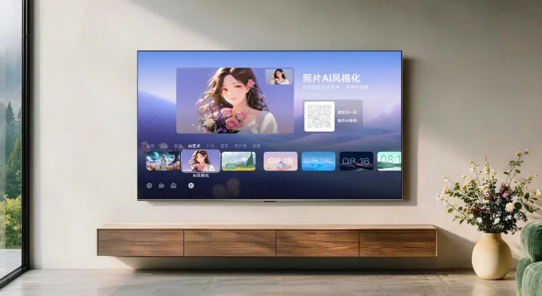 نمایشگر تلویزیون شیائومی (Xiaomi) با قابلیت هوش مصنوعی در محیط خانه