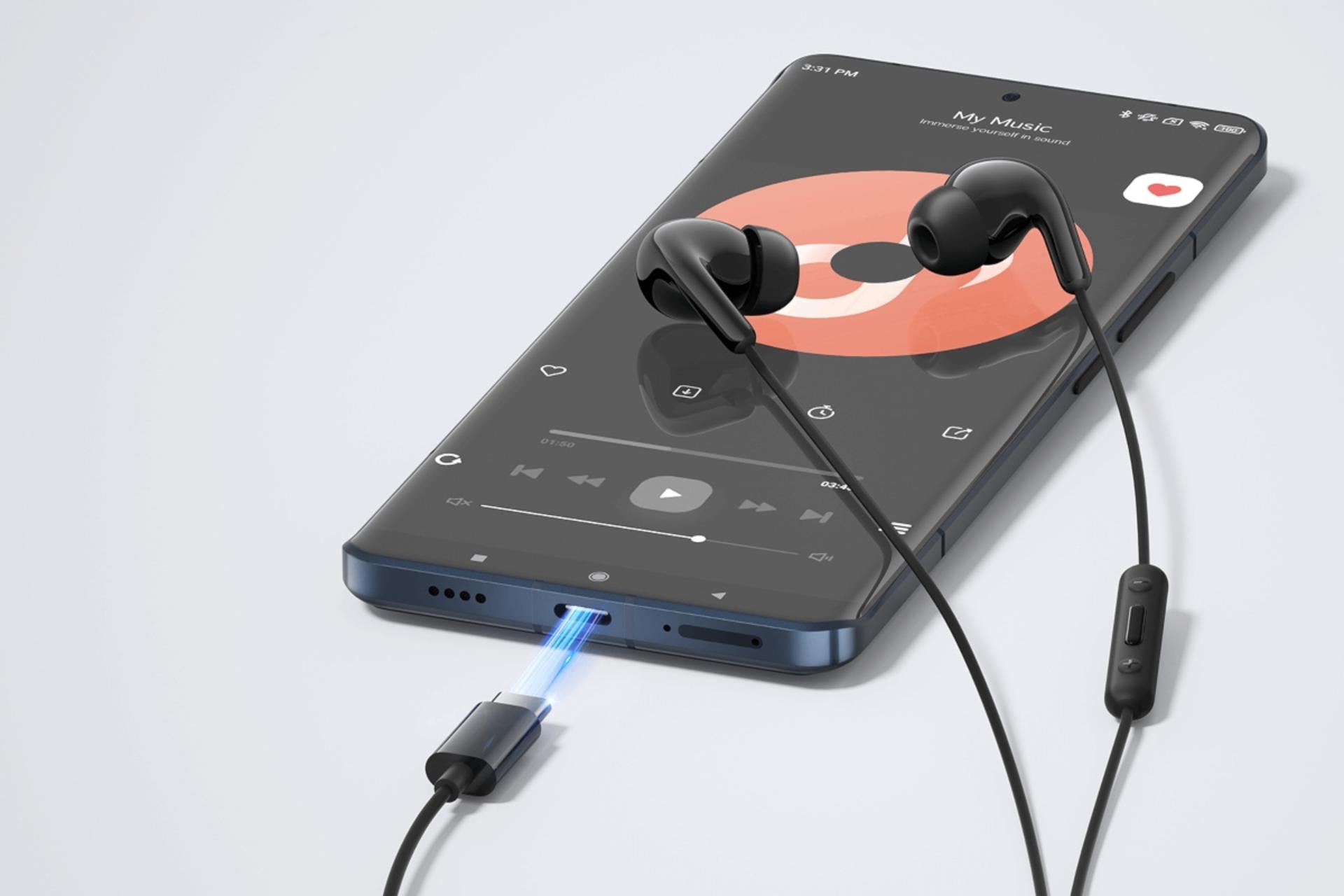 هدفون باسیم شیائومی Xiaomi Type-C Earphones مشکی همراه گوشی