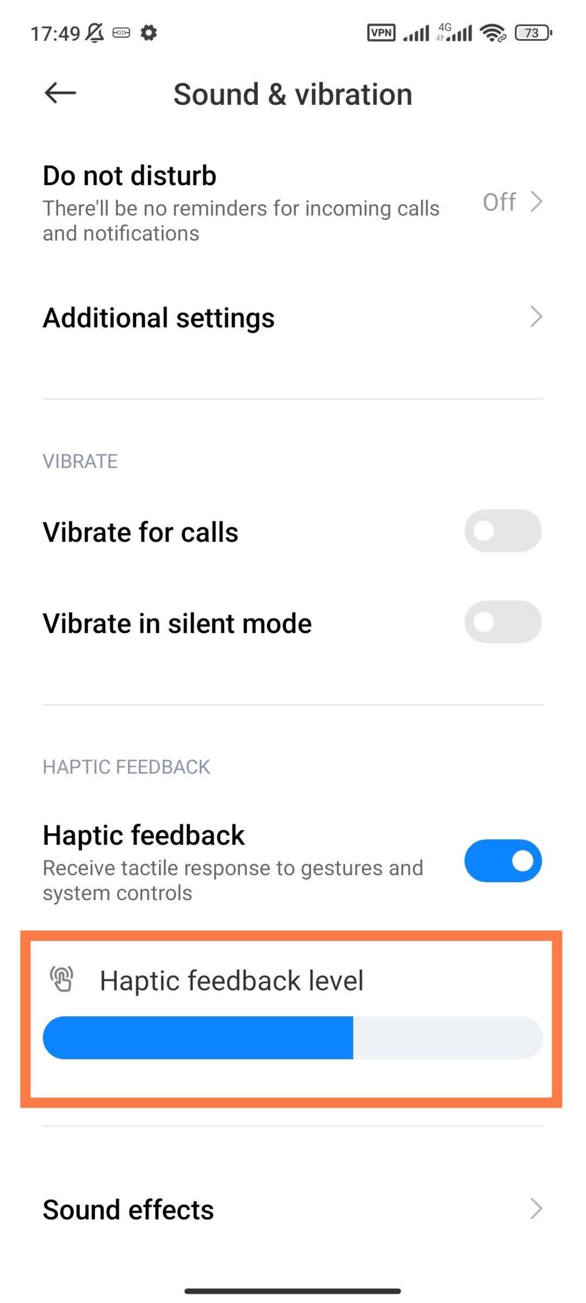 Adjusting the vibration intensity of the Xiaomi phone