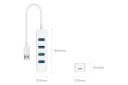 ابعاد هاب USB-A شیائومی 4 پورت مدل XMFXQ01QM