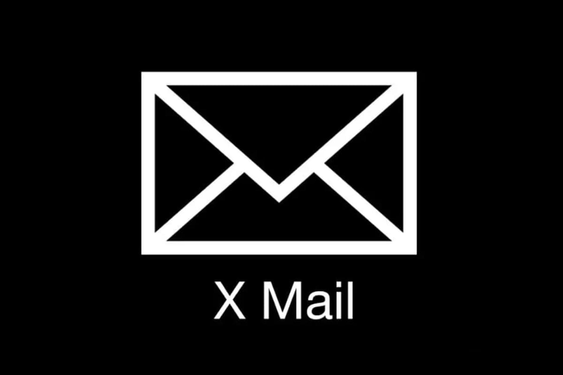 لوگو غیررسمی ایکس میل / XMail در پس زمینه مشکی