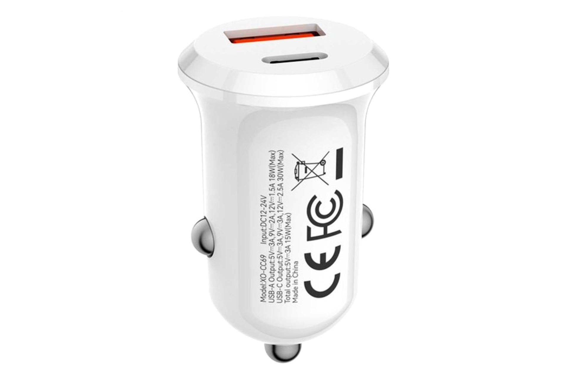شارژر ایکس او XO CC69 از نمای کناری