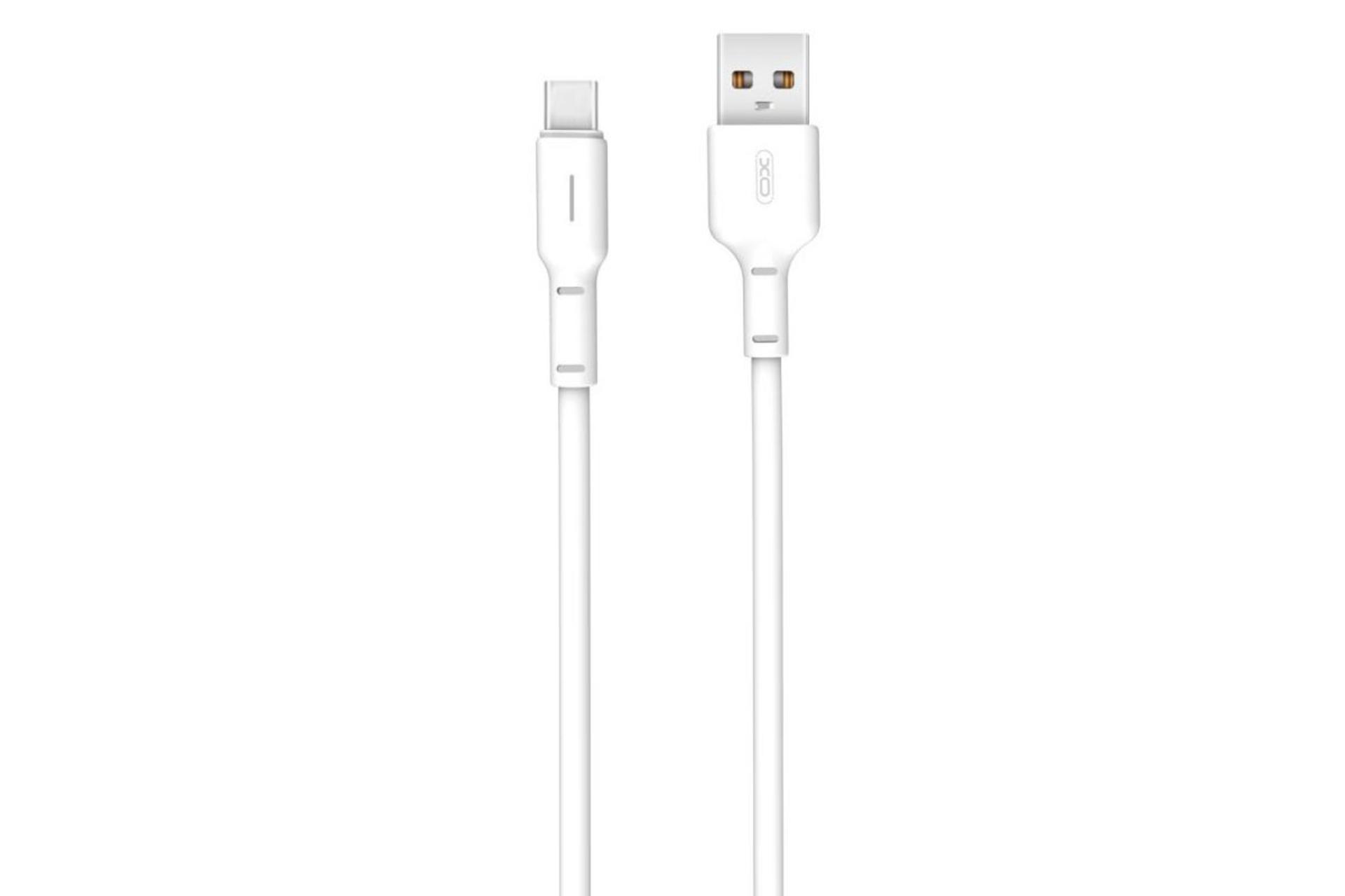 کابل شارژ USB ایکس او Type-A به Type-C مدل NB112 با طول 1 متر رنگ سفید