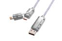 کانکتور کابل شارژ USB ایکس او Type-C به Type-A+Type-C+Lightning مدل NB276 با طول 1 متر