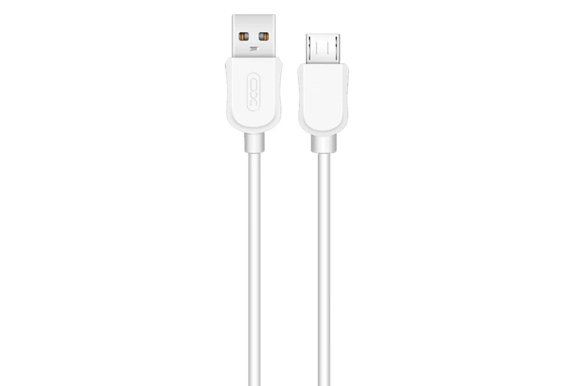 کابل شارژ USB ایکس او Type-A به Micro-USB مدل NB41 با طول 1 متر رنگ سفید