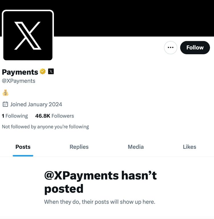 صفحه اکانت xpayments در ایکس برای پرداختهای درون برنامه