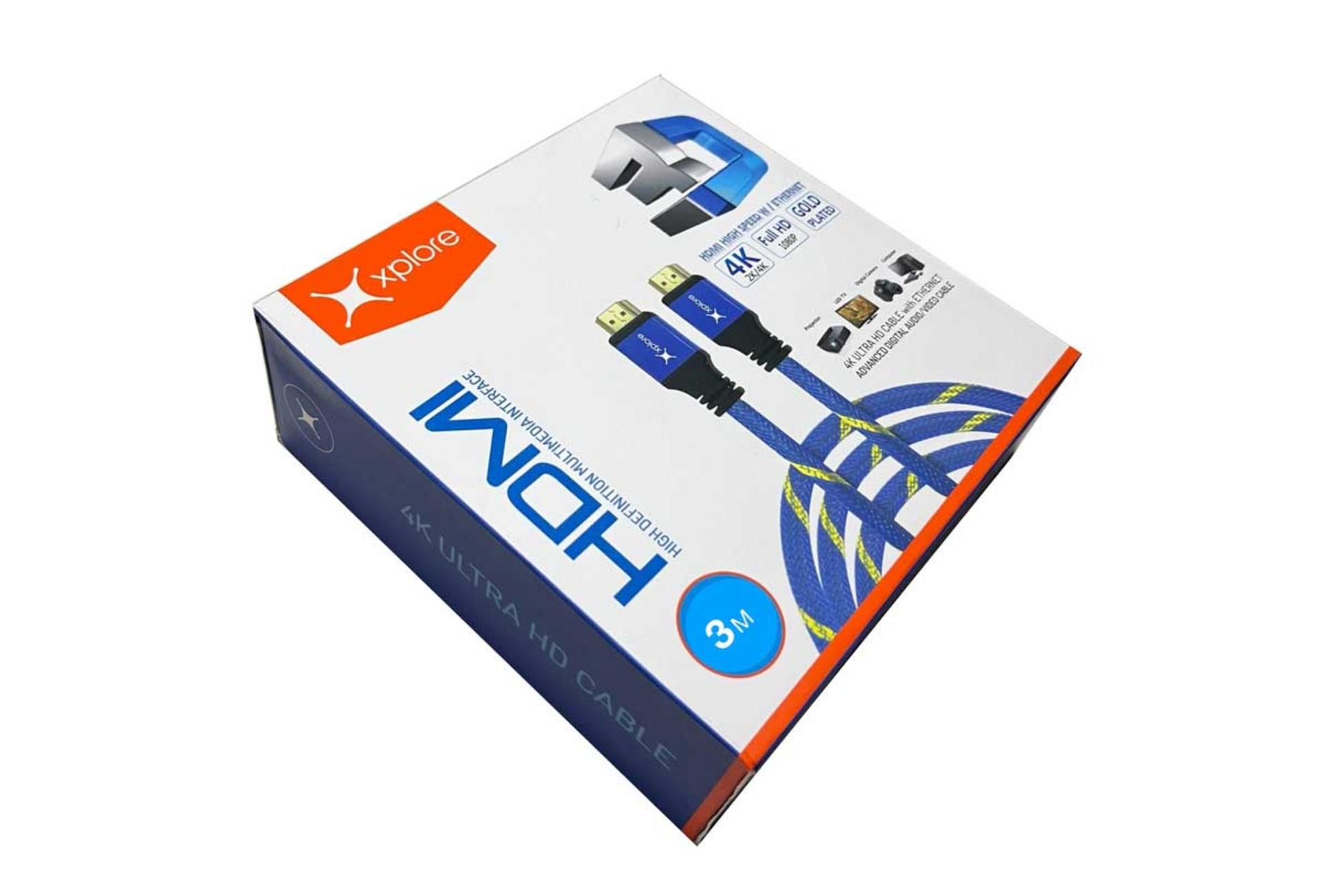 کابل HDMI اکسپلور HDMI XP-HD30 4K 60Hz با طول 3 متر نمای جعبه