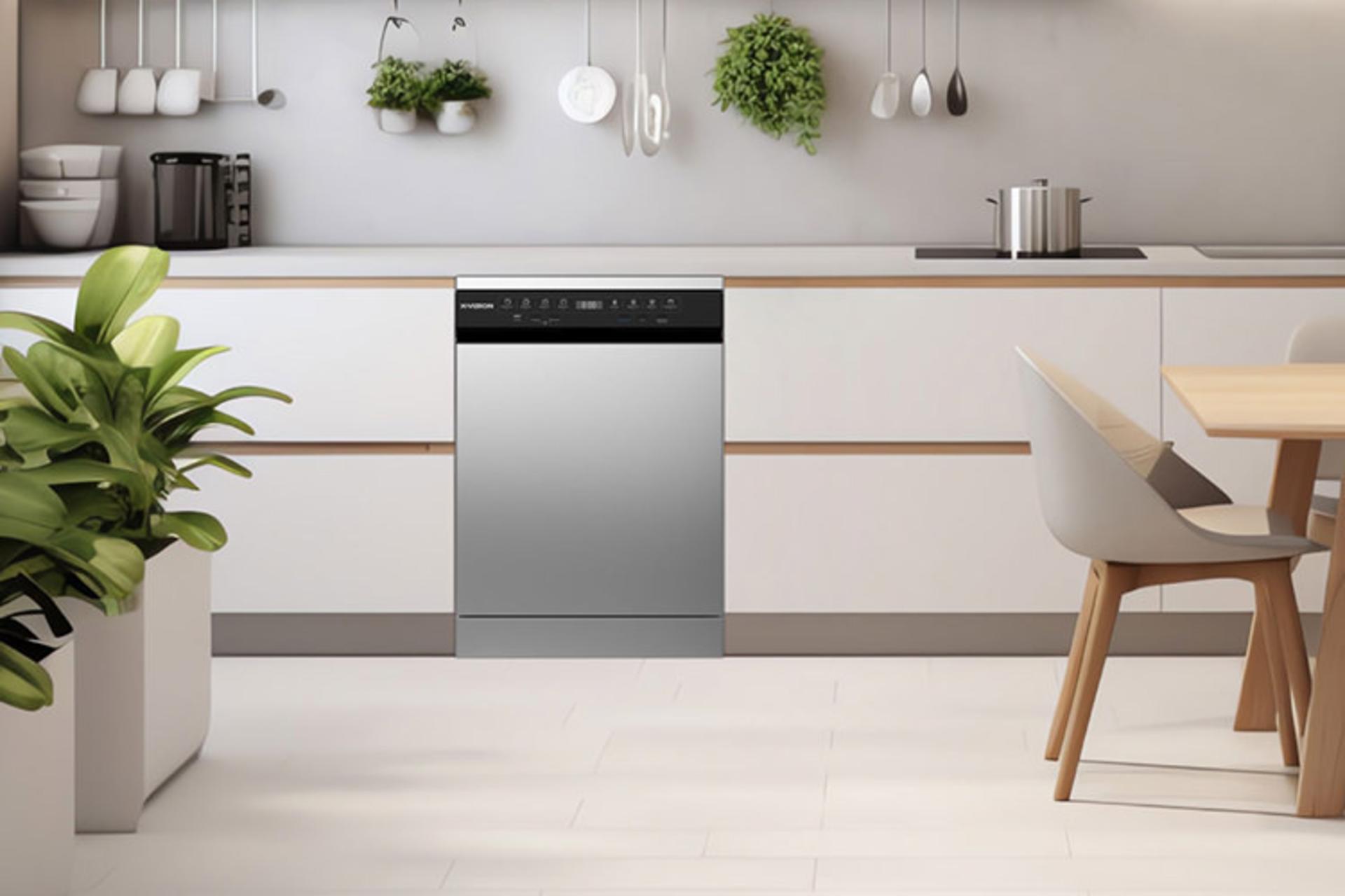 ماشین ظرفشویی ایکس ویژن X.Vision S140 نمای جلو نصب توکار در کابینت آشپزخانه