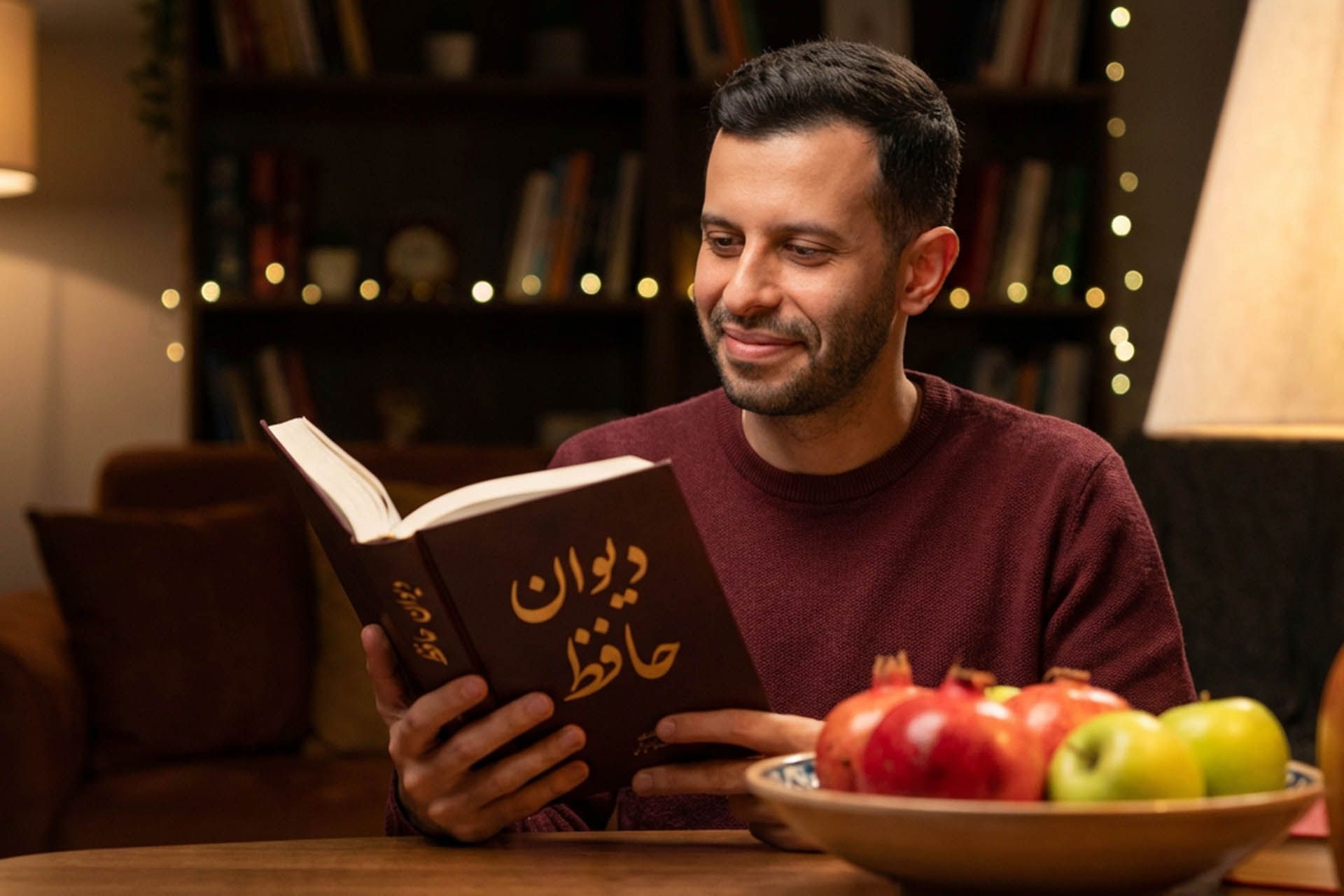 یک مرد در حال خواندن حافظ 