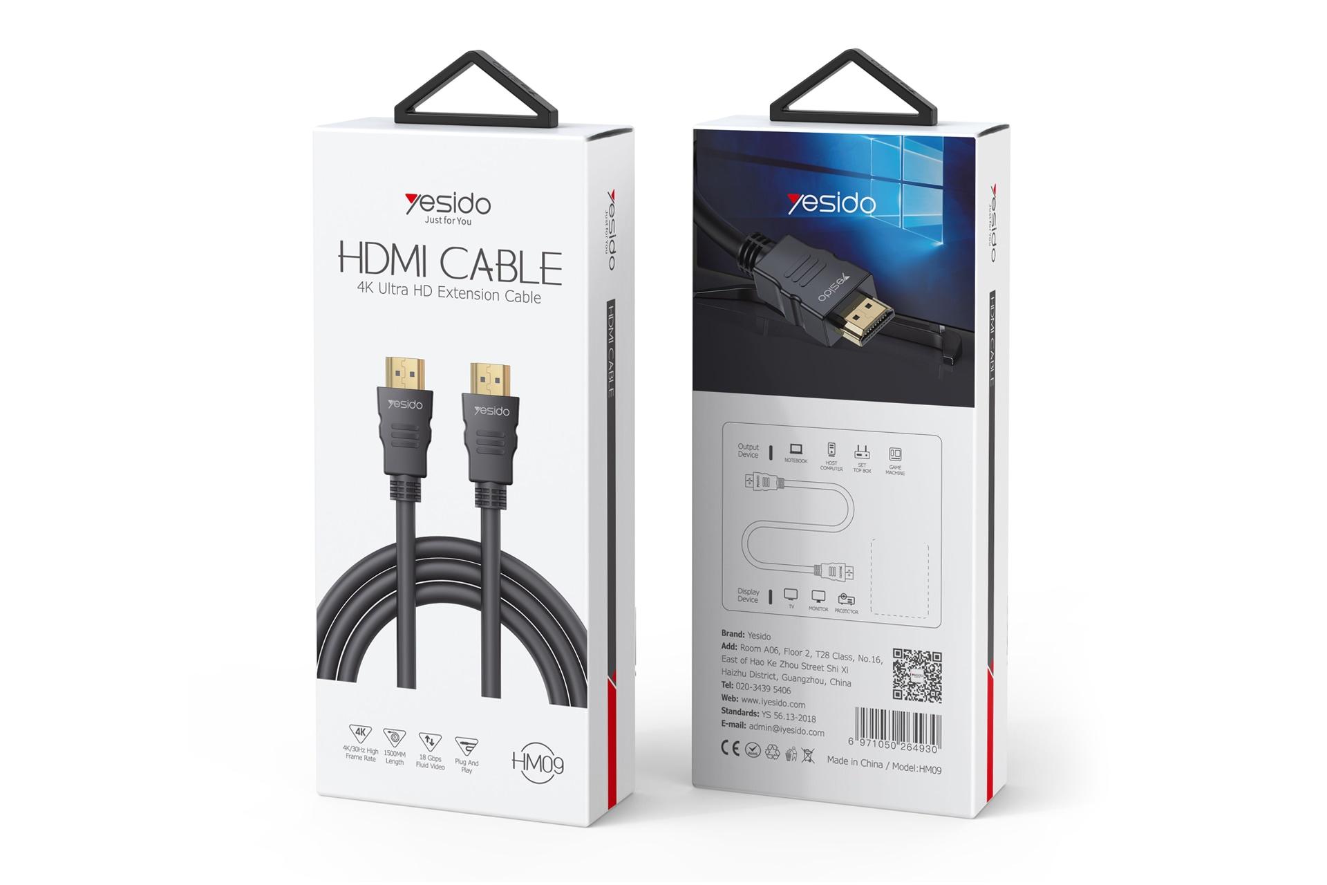جعبه کابل HDMI یسیدو Yesido HM09 4K 30Hz 1.5m