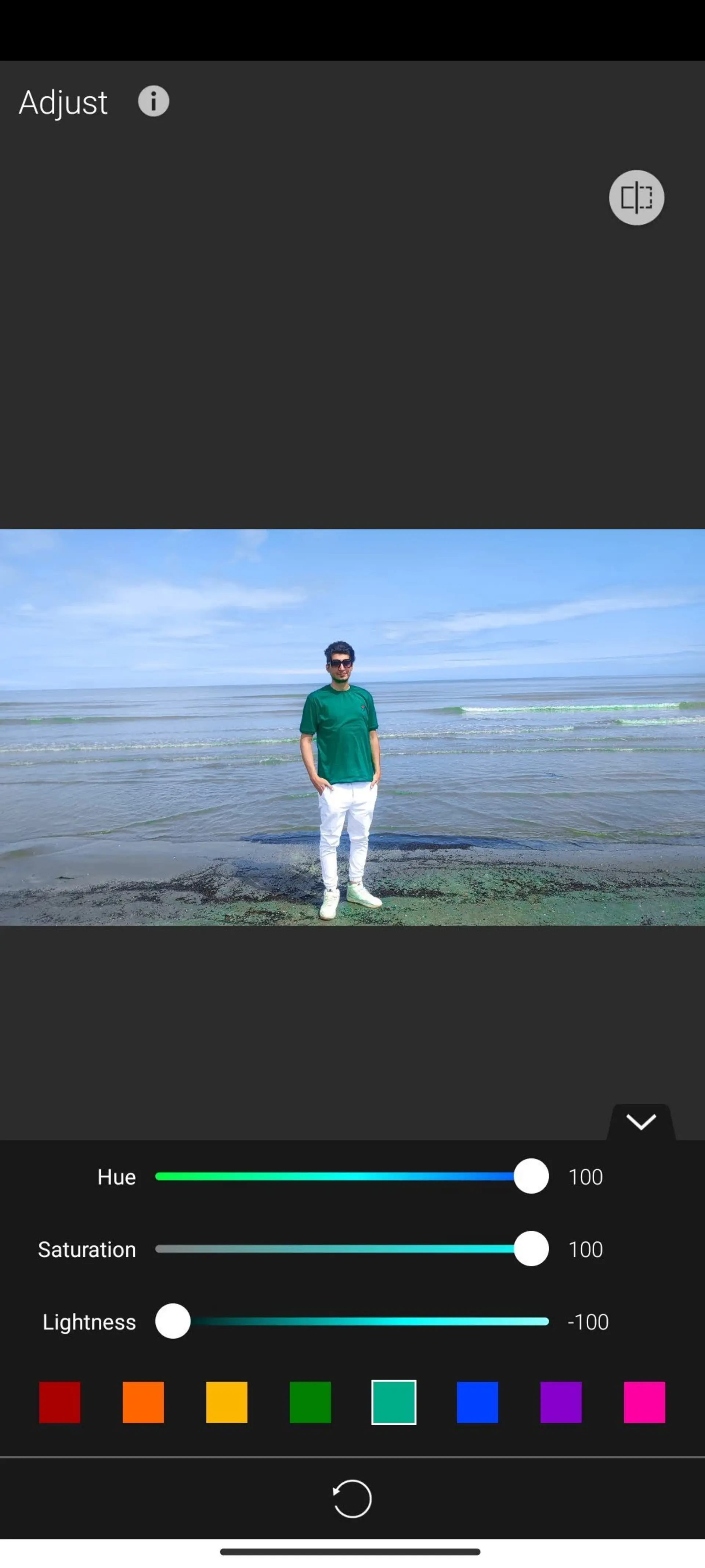 تغییر رنگ لباس در برنامه YouCam Pefect 