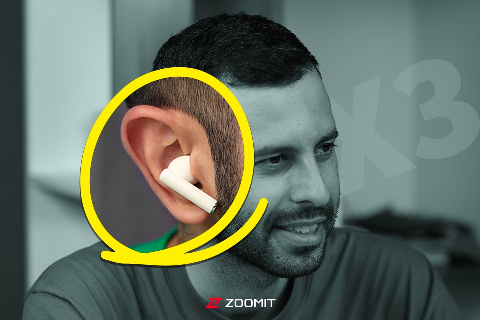 هدفون آنر چویس X3 در گوش مرد جوان