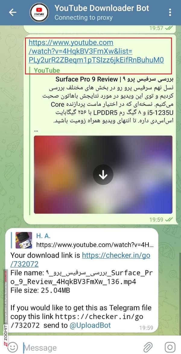 مرحله چهارم دانلود فیلم یوتیوب با ربات تلگرامی youtube downloader