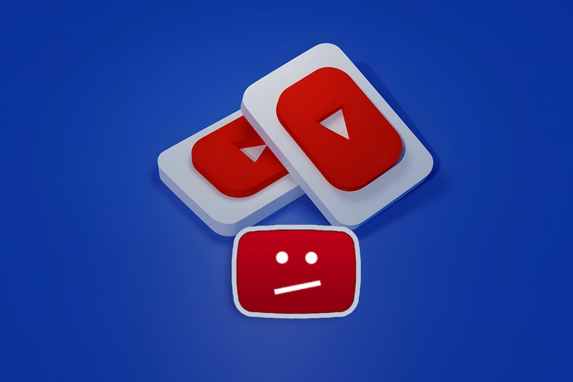 لوگو یوتیوب و آیکون استرایک وسط زمینه آبی