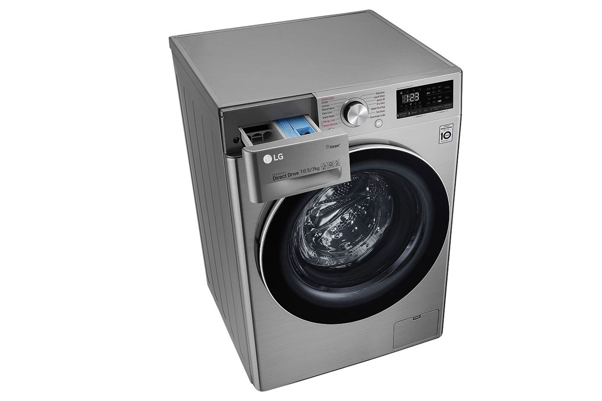 نمای بالایی ماشین لباسشویی V500 نقره ای 