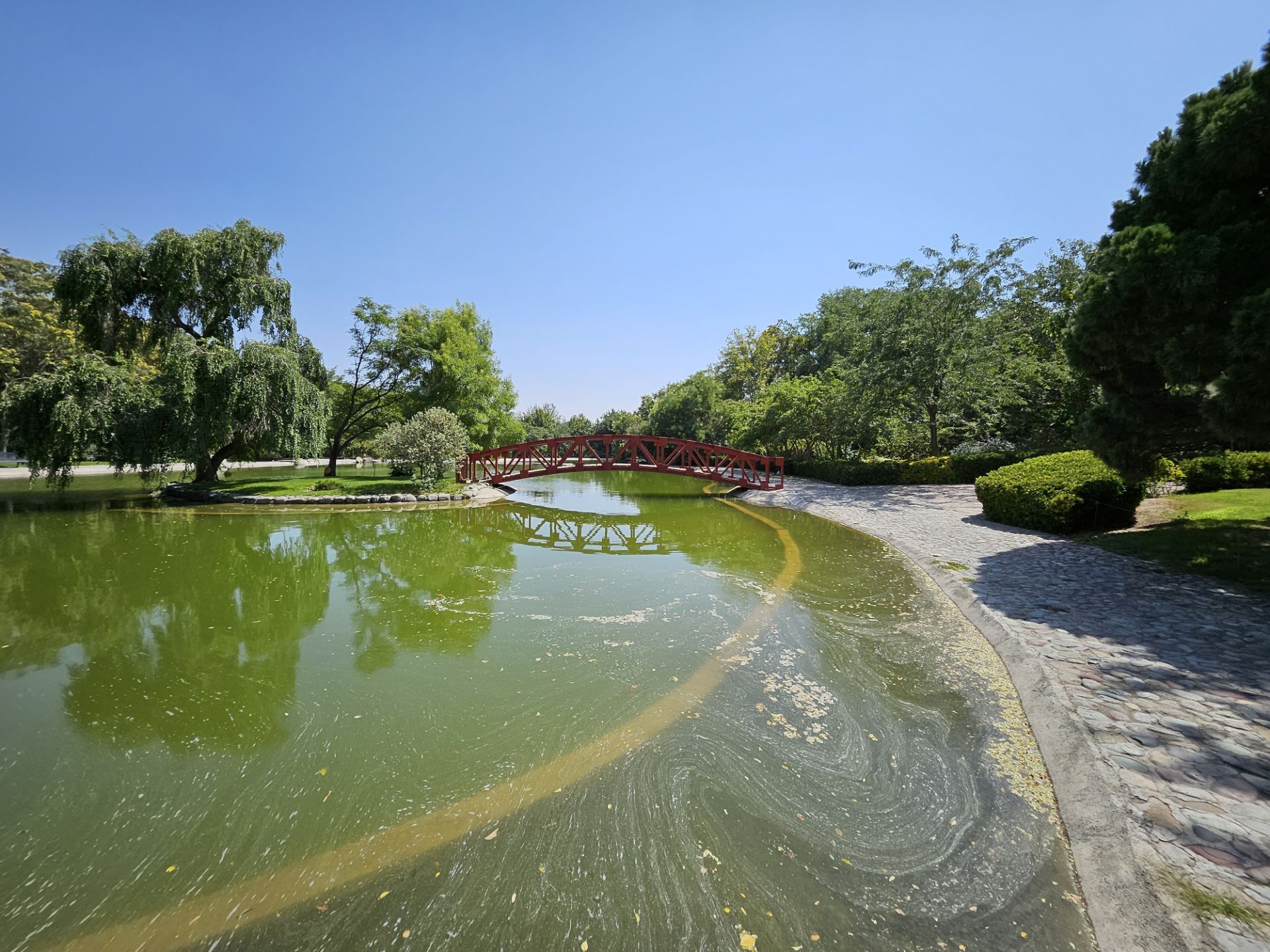 Super wide view of the artificial lake