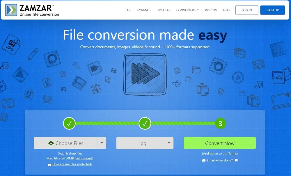 وب‌سایت Zamzar برای تبدیل فرمت تصاویر 