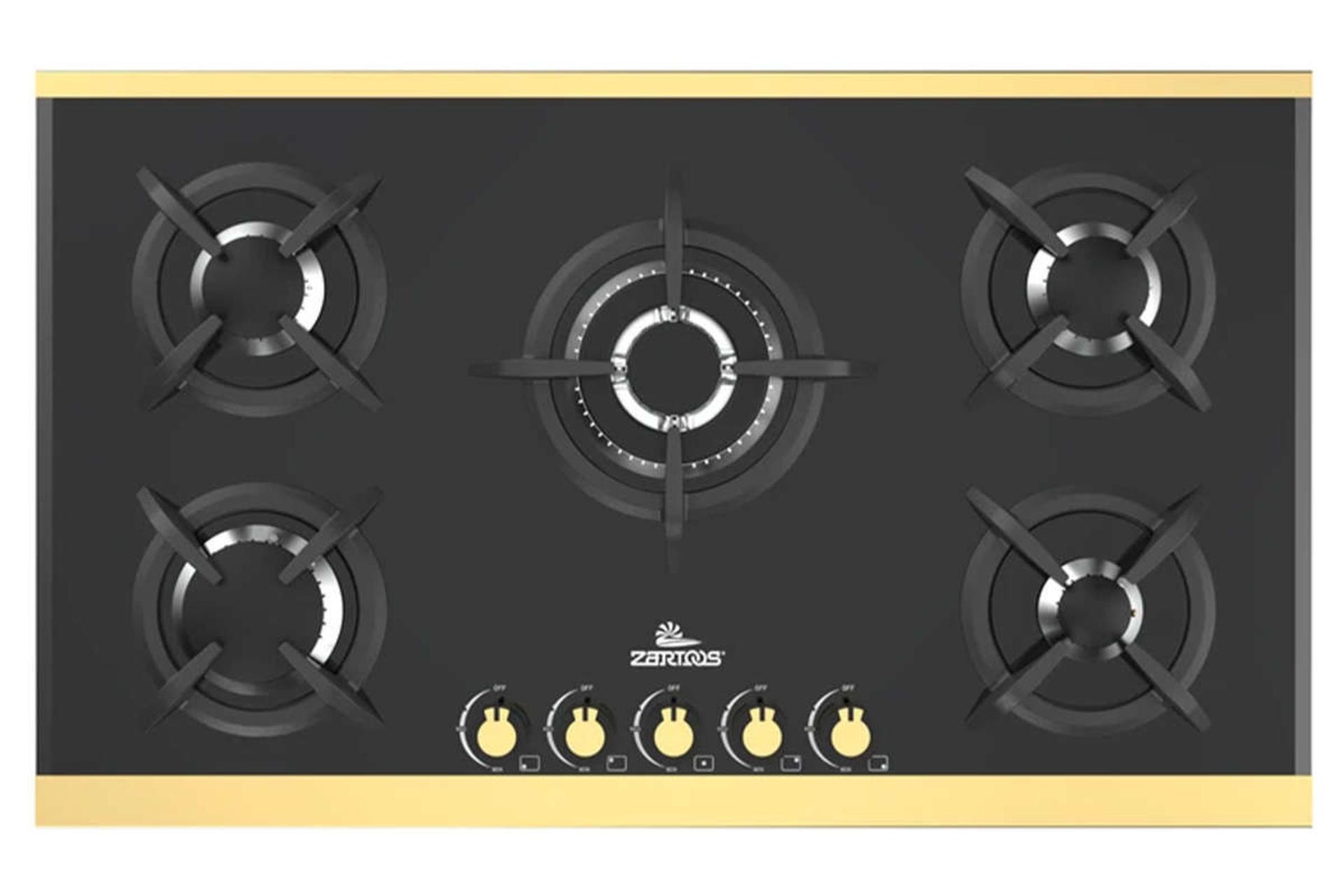 نمای بالای اجاق گاز صفحه ای زرتوس ZG5012Gold