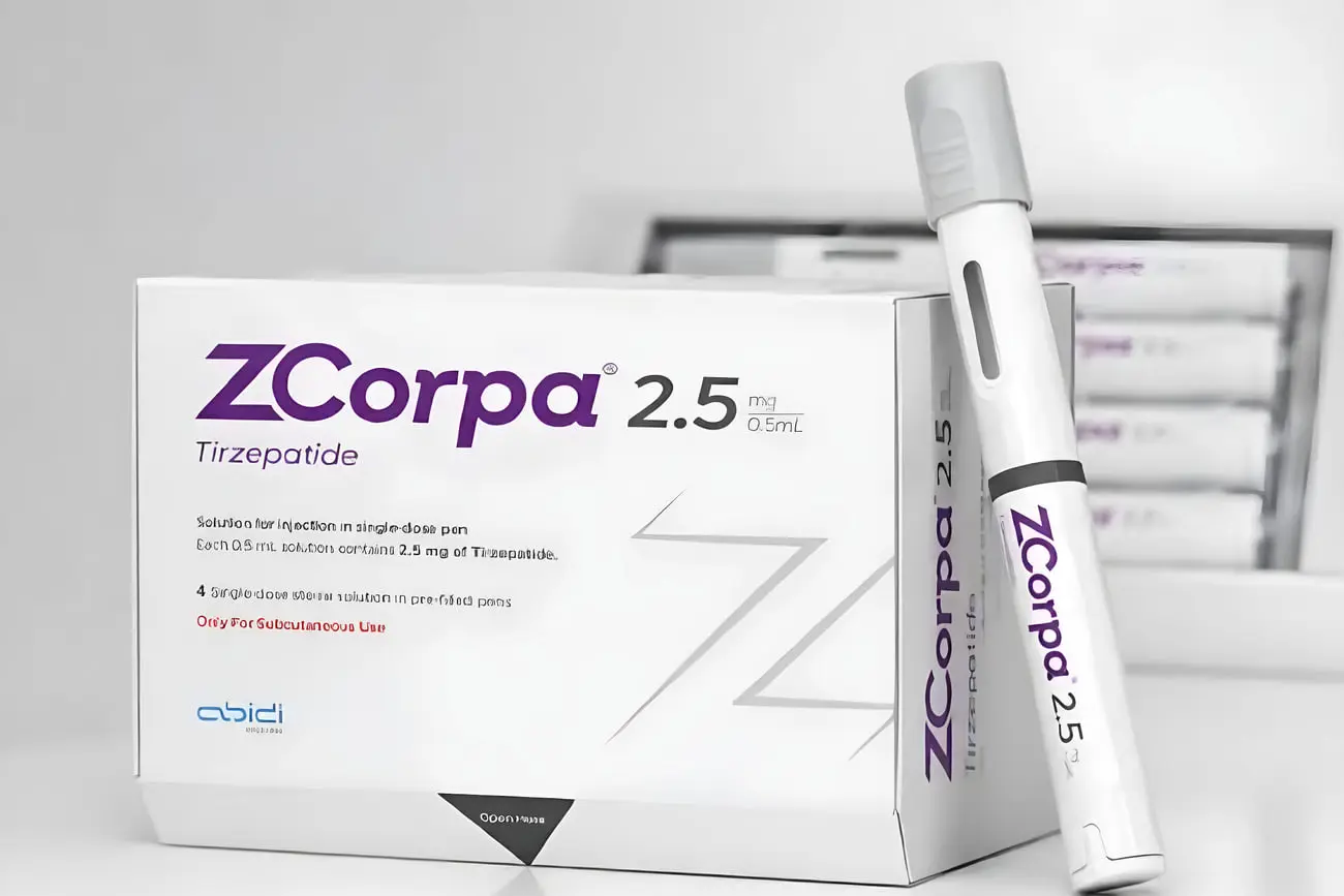 بسته و قلم تزریق داروی زیکورپا (ZCorpa) حاوی تیرزپاتاید