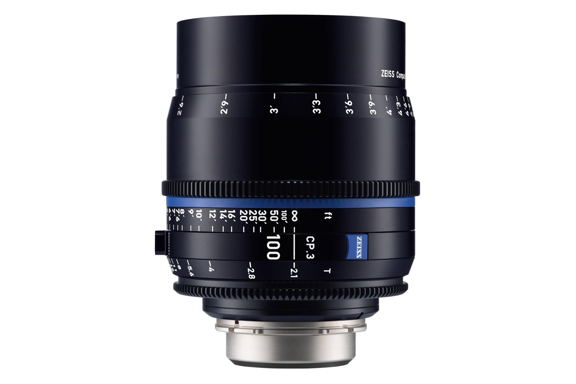 لنز زایس Zeiss 100mm T2.1 CP.3 نمای جانبی ایستاده