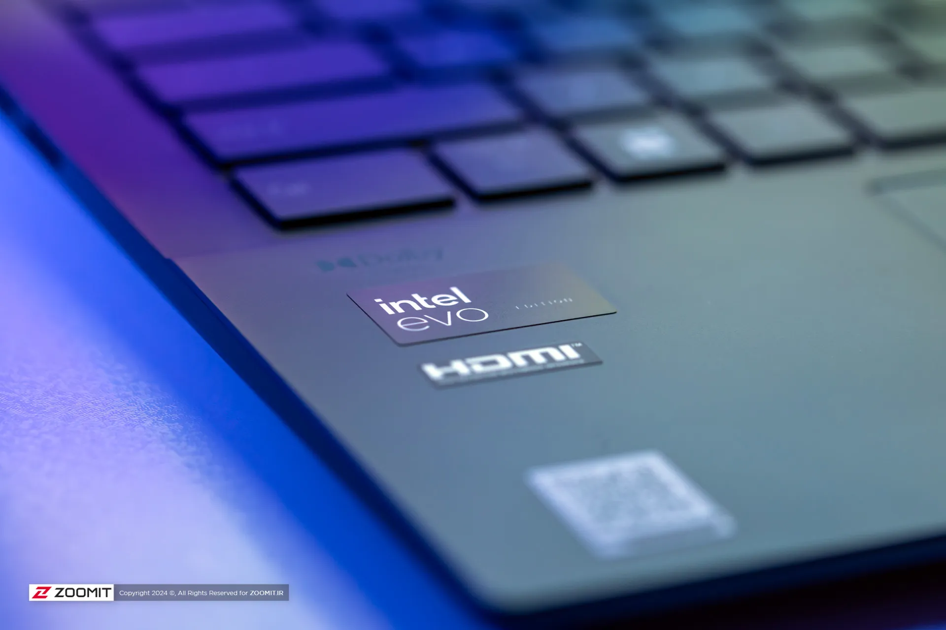 Intel sticker on Asus Zenbook 14 laptop