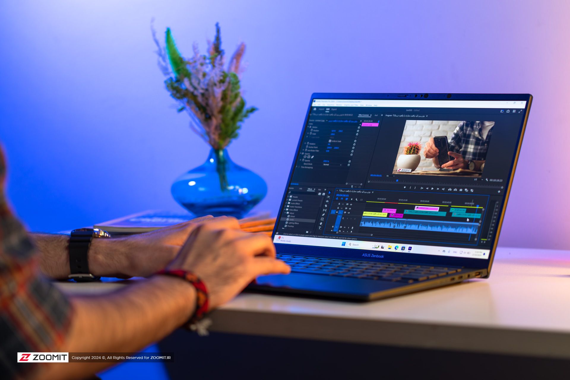 Asus Zenbook 14 during video editing