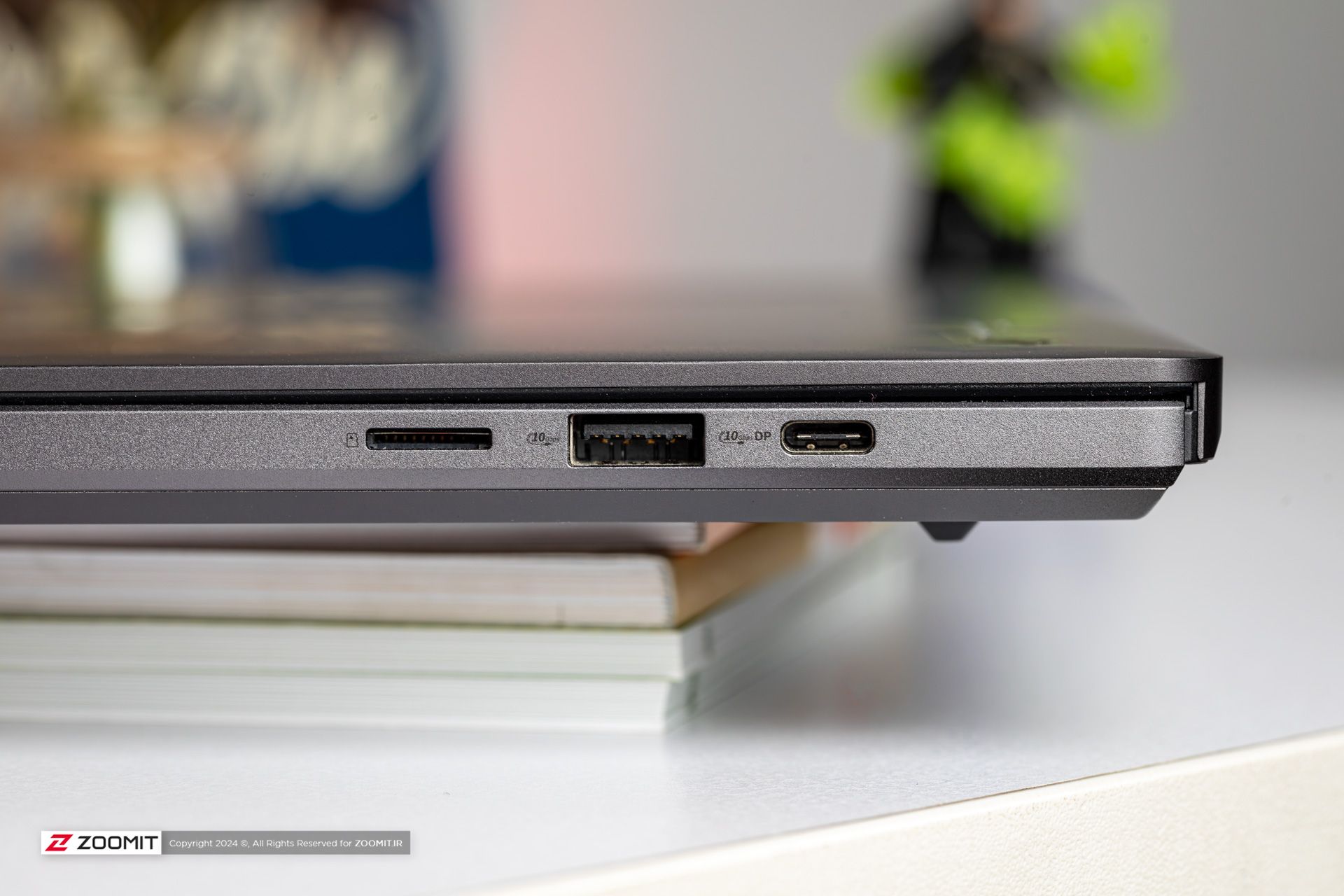 The ports on the right side of the Asus Zephyrus G14 2024 laptop