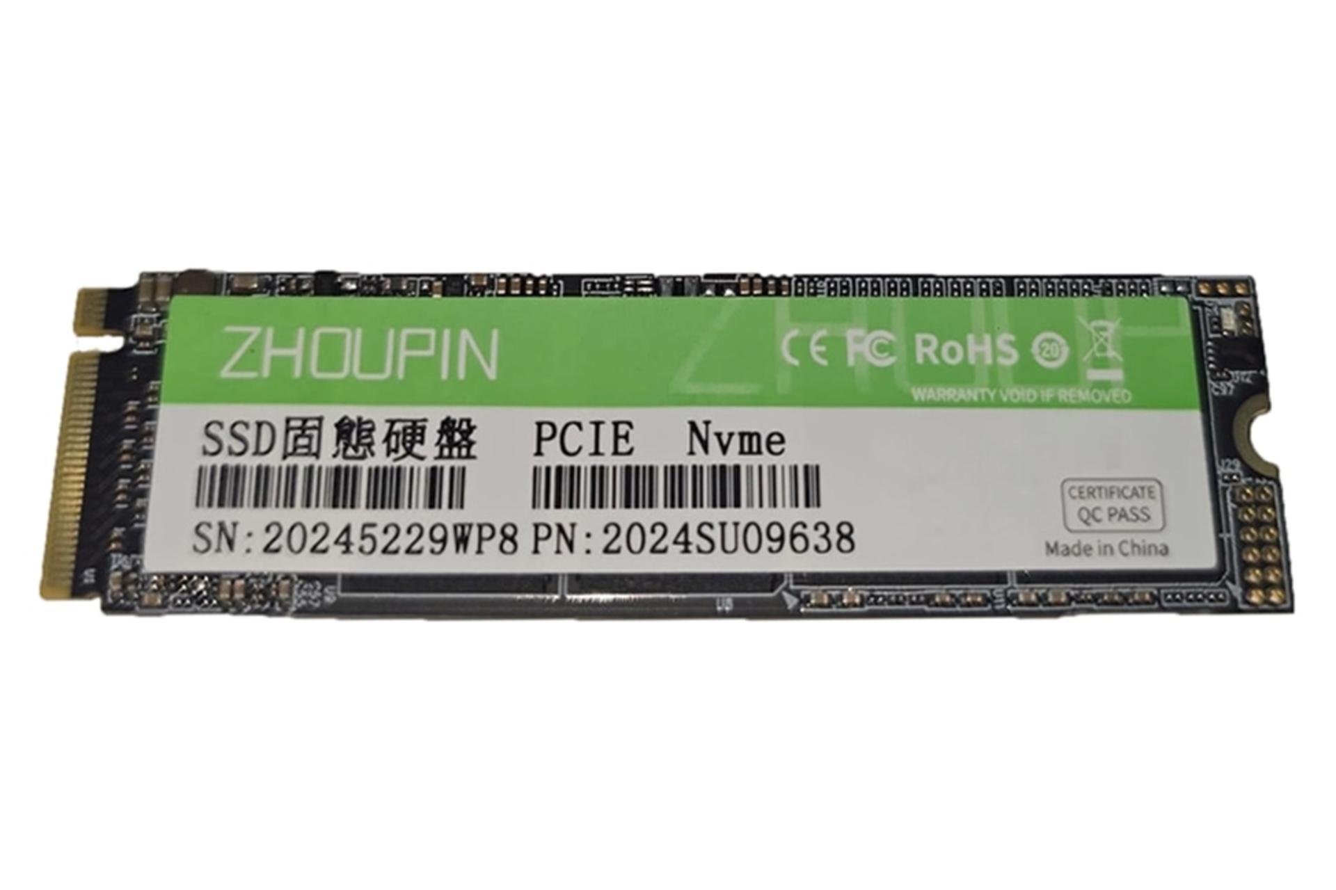 اس اس دی ژوپین Zhoupin 2280 NVMe M.2 از نمای کناری