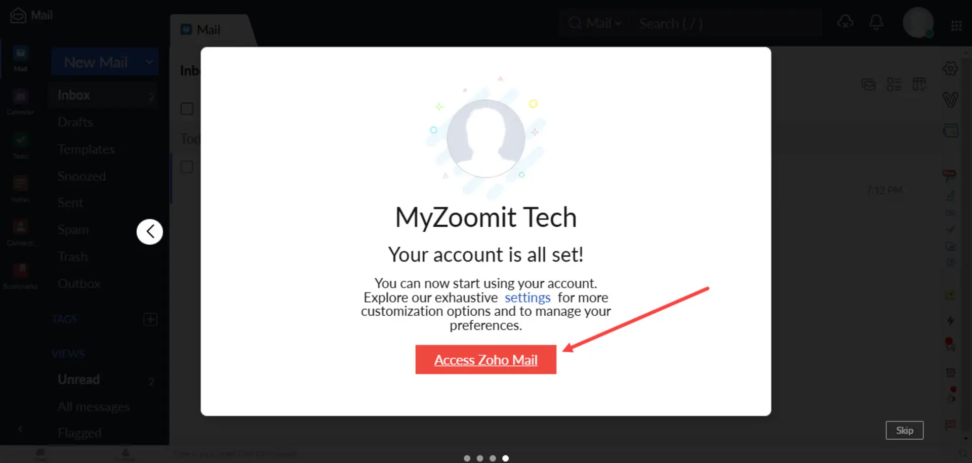 محیط ایمیل Zoho