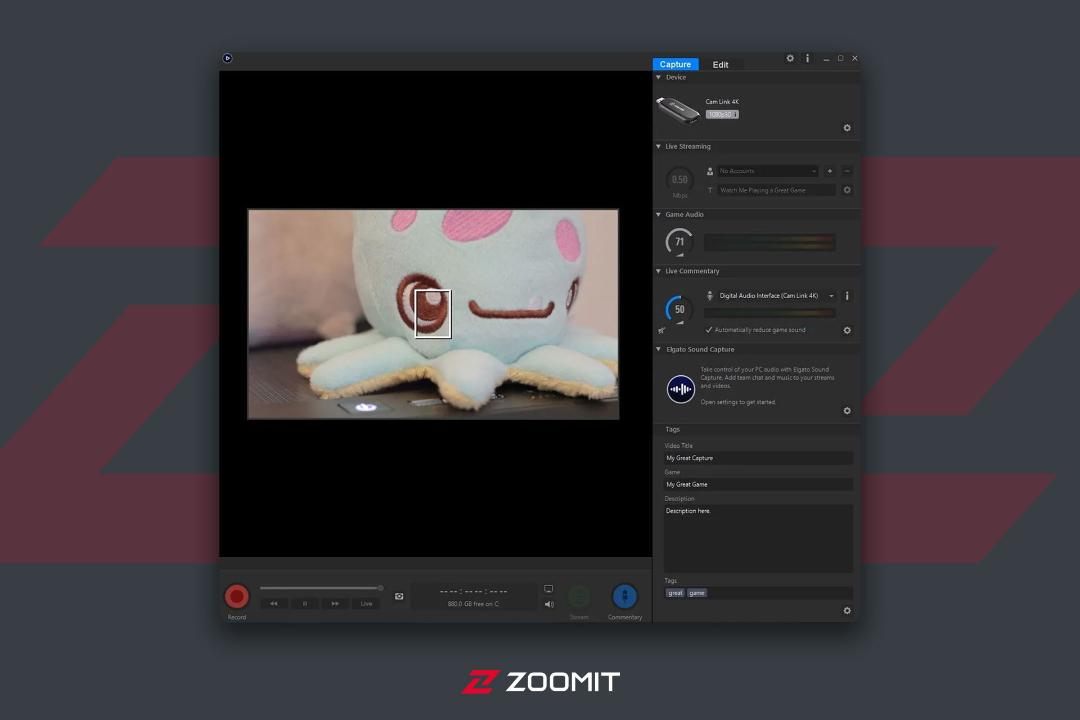 محیط کاربری اپ هنگام نمایش تصویر دوربین