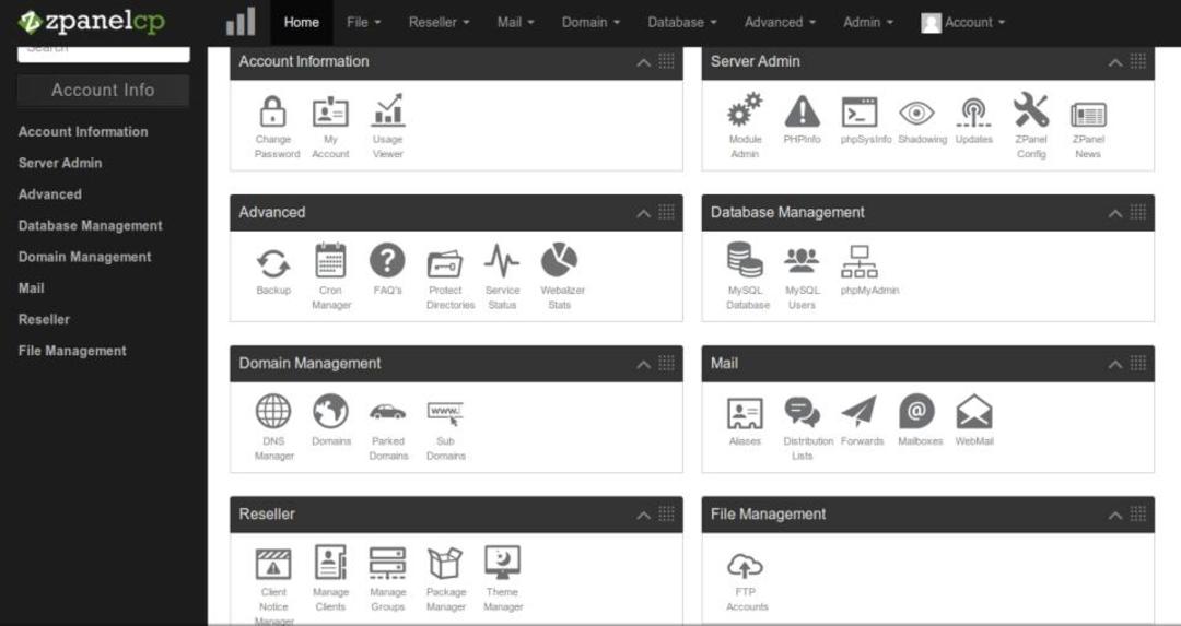کنترل پنل ZPanel