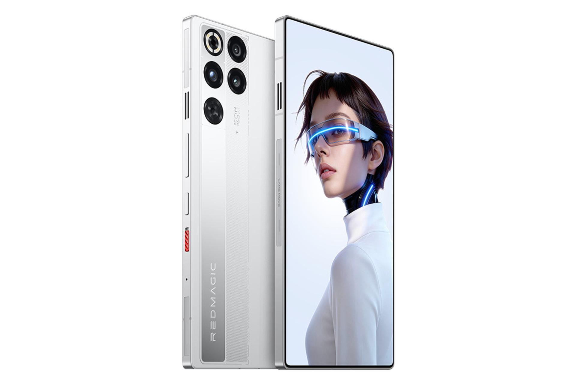 نمای جانبی گوشی موبایل نوبیا رد مجیک 11S پرو زد تی ای نسخه چین نقره ای / ZTE nubia RedMagic 11S Pro China
