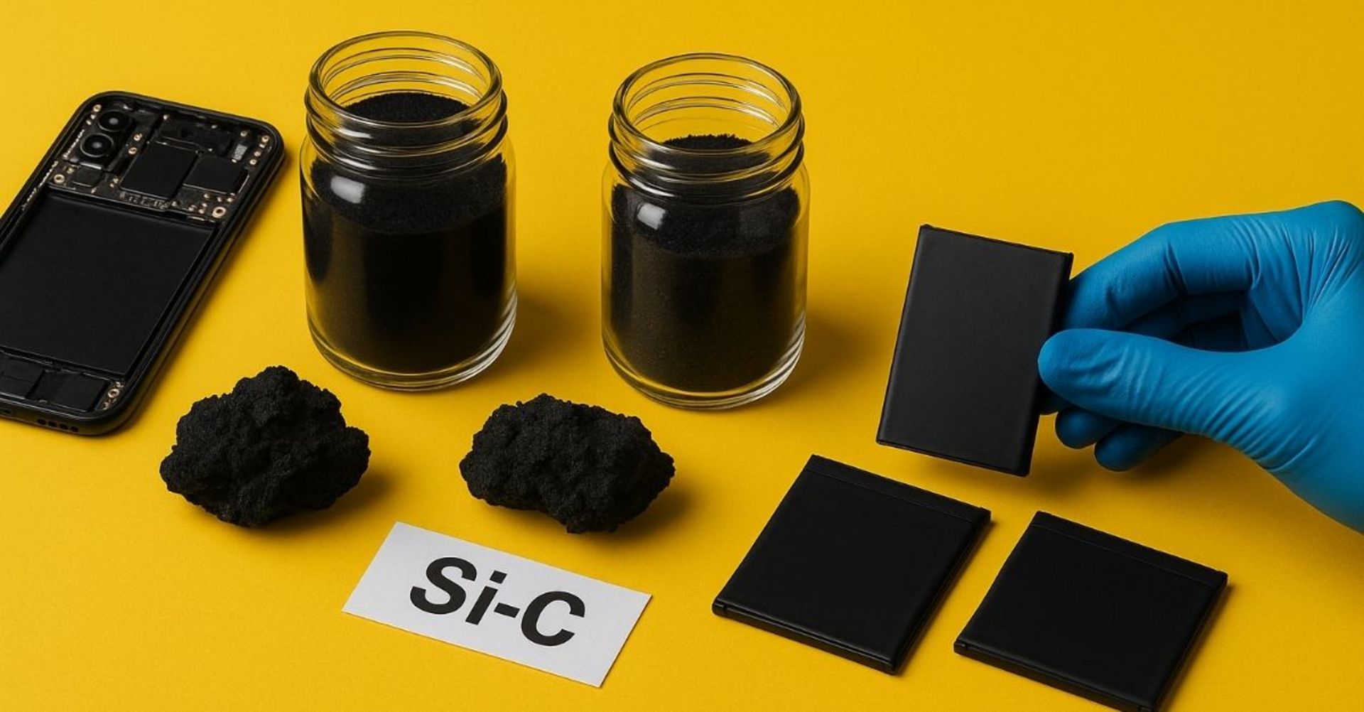 باتری سلیکون کربن که با ترکیبی از سلیکون و کربن در قسمت آند ساخته شده